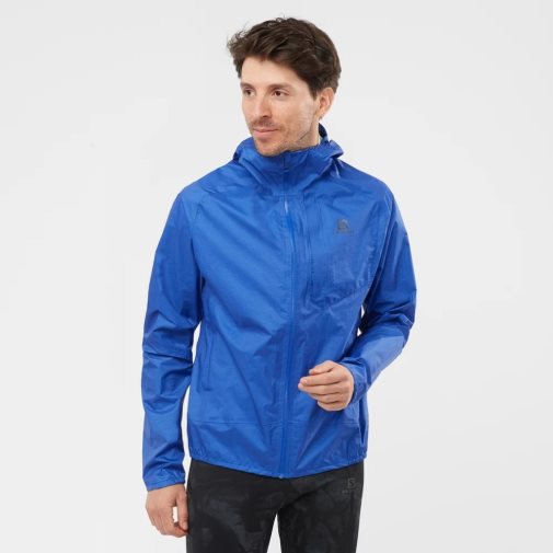 Salomon Bonatti Waterproof Men's Shell Jackets Blue | 467-ODXYSU