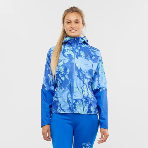 Salomon Bonatti Waterproof Women's Shell Jackets Blue | 482-SWIBFL