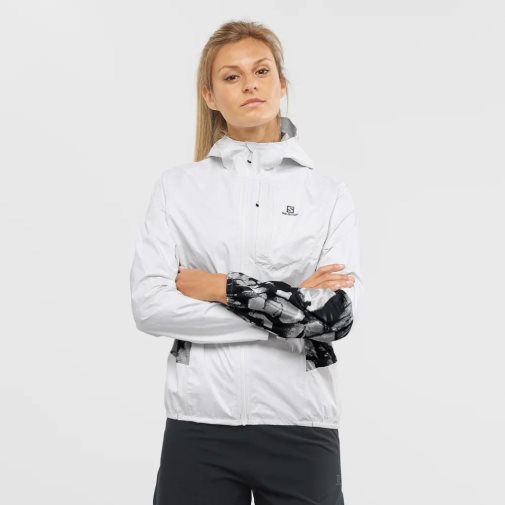 Salomon Bonatti Waterproof Women's Shell Jackets White | 968-FNOVLS