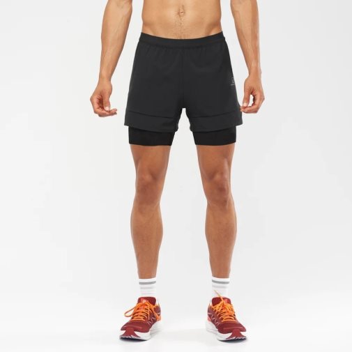 Salomon Cross 2in1 Men's Shorts Black | 354-WGNSLT