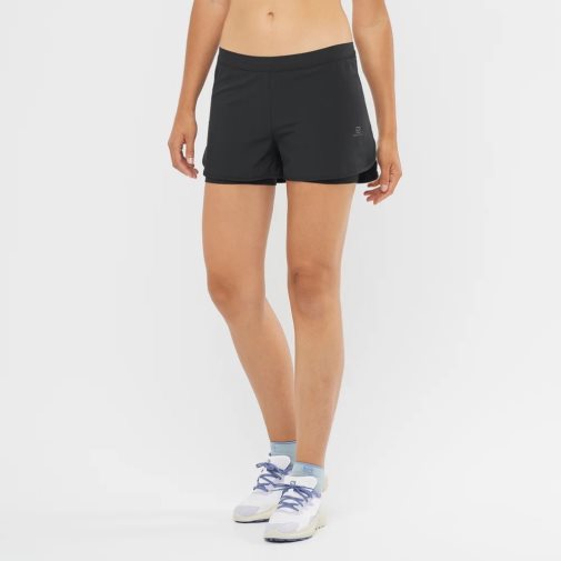 Salomon Cross 2in1 Women's Running Shorts Black | 256-RHBSGC