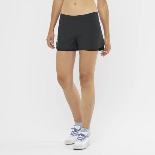 Salomon Cross 2in1 Women's Running Shorts Black | 591-KNTSID