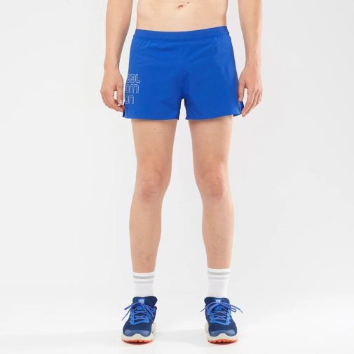 Salomon Cross 3'' Men's Shorts Blue | 912-KBSIDC