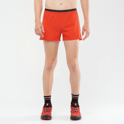 Salomon Cross 3'' Men's Shorts Red | 410-MZHXEC