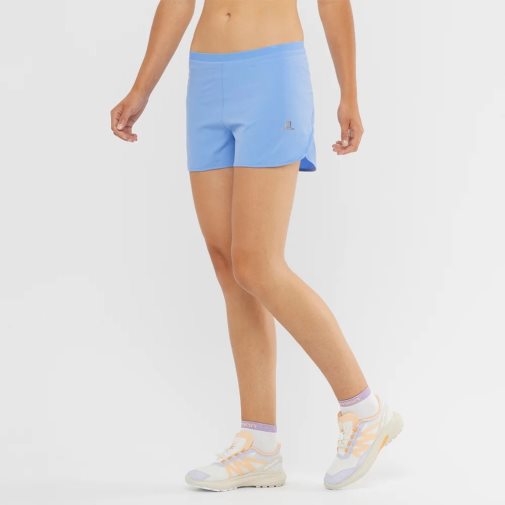 Salomon Cross 3'' Women's Running Shorts Light Blue | 381-NJTAHK