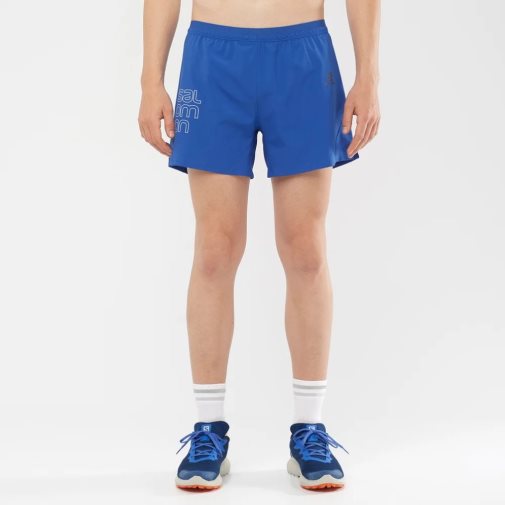 Salomon Cross 5'' Men's Shorts Blue | 284-LKZJBV