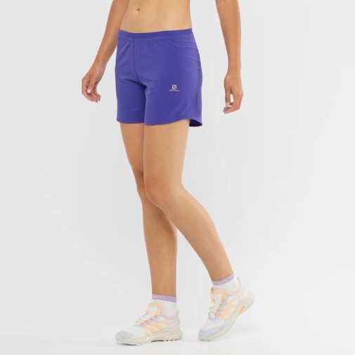 Salomon Cross 5'' Women's Running Shorts Blue | 546-AHSZVL