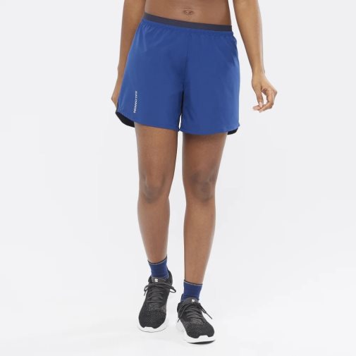 Salomon Cross 5'' Women's Running Shorts Blue | 571-BELCTJ