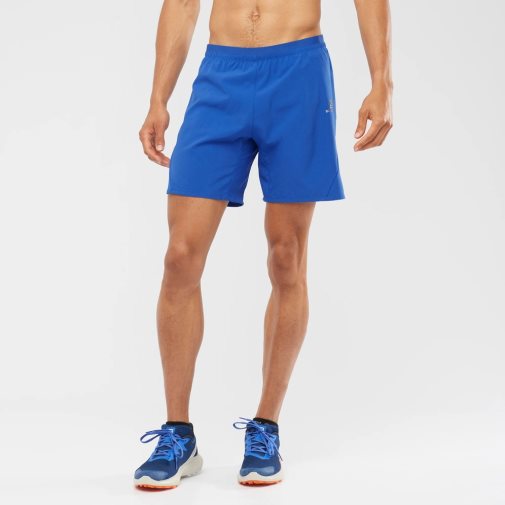 Salomon Cross 7'' Men's Shorts Blue | 847-UWVDER