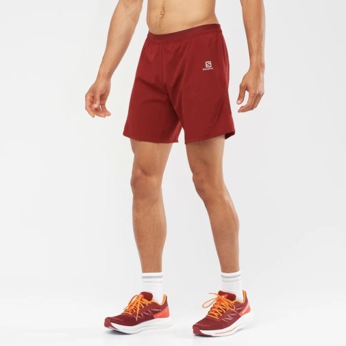 Salomon Cross 7'' Men's Shorts Red | 765-TEVZPW