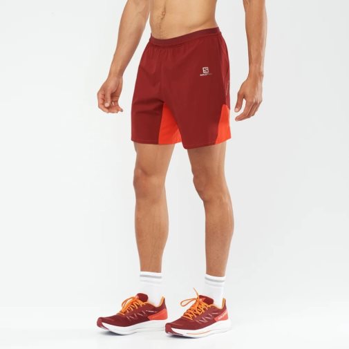 Salomon Cross 7'' No Liner Men's Shorts Red | 016-VIDNQK