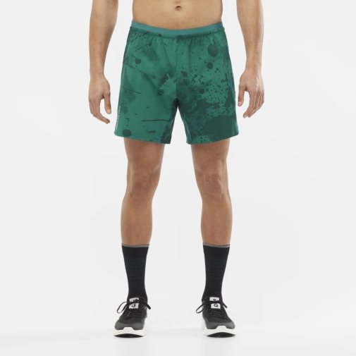 Salomon Cross 7'' No Liner Men's Shorts Green | 268-YDGIHP