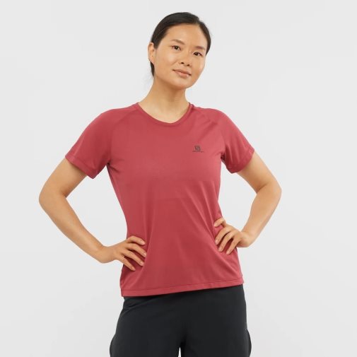 Salomon Cross Rebel Short Sleeve Women's T-Shirts Red | 452-CDBLSH