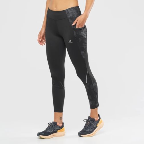 Salomon Cross Run 25'' Women's Running Tights Black | 528-FPTLWI