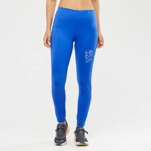 Salomon Cross Run 28'' Women's Running Tights Blue | 531-RVFJWQ