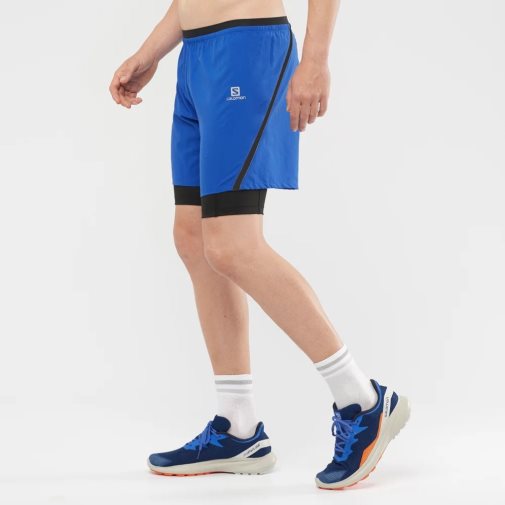 Salomon Cross Twinskin Men's Shorts Blue | 790-CAPFUK