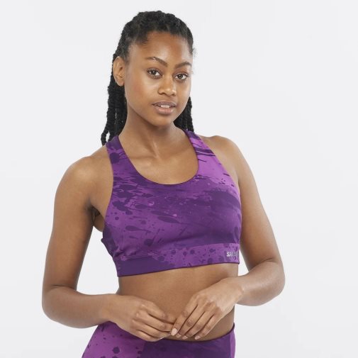 Salomon Cross Women's Run Bras Purple | 410-WPSDUV