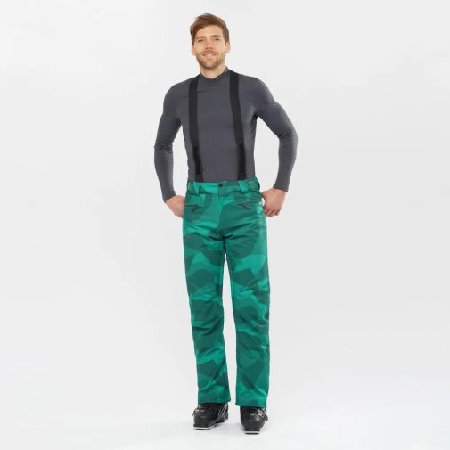 Salomon Edge Men's Ski Pants Green | 619-OGYCNM