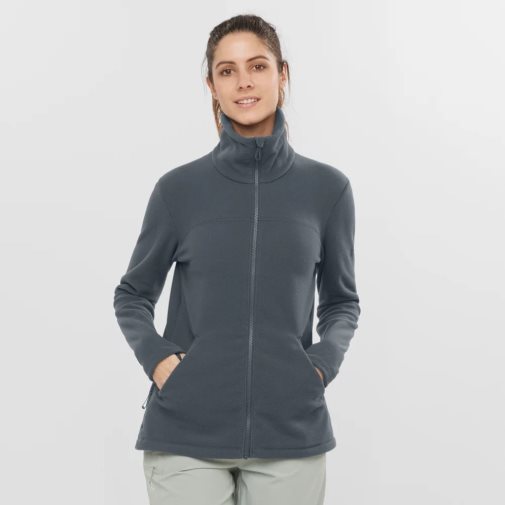 Salomon Essential Cosy Fleece Full Zip Women's Jackets Black | 186-OFAIEP