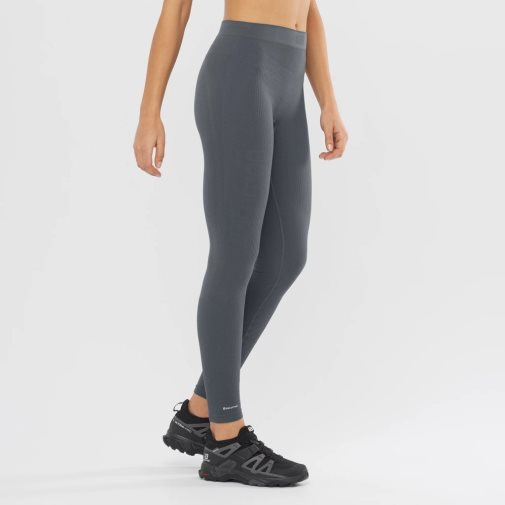 Salomon Essential Seamless Women's Running Tights Dark Grey | 604-GZHKVW