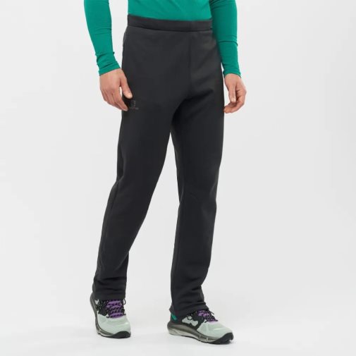 Salomon Essential Warm Fleece Men's Sport Pants Black | 485-ELNGSK