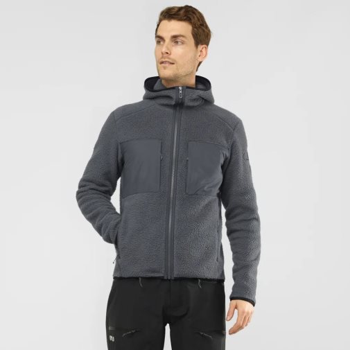 Salomon Essential Warm Teddy Men's Jackets Dark Grey | 543-TMDAVR