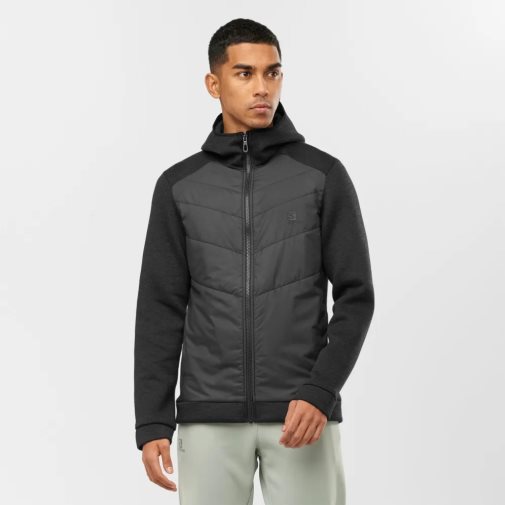 Salomon Essential Xwarm Hybrid Men's Jackets Black | 894-MZEFUX