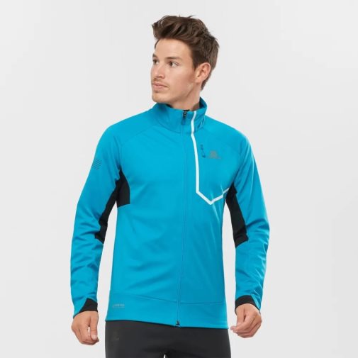 Salomon Gore Tex Infinium Windstopper Pro Men's Jackets Turquoise | 026-SUVRNO