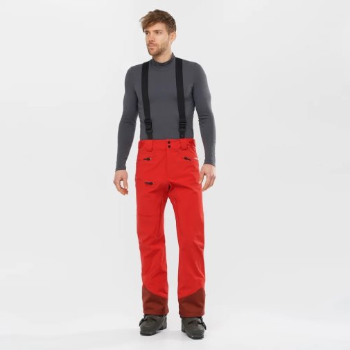 Salomon Outlaw 3L Men's Ski Pants Red | 213-WPKCNO