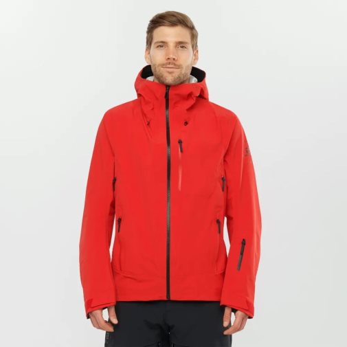 Salomon Outlaw 3L Shell Men's Ski Jackets Red | 739-BEJLOI