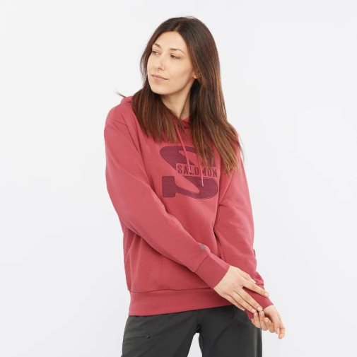 Salomon Outlife Logo Summer Women's Sweatshirt Red | 213-WFXDRK