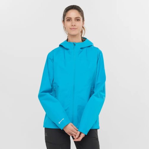 Salomon Outline GTX 2.5L Women's Shell Jackets Turquoise | 407-JVWDRH