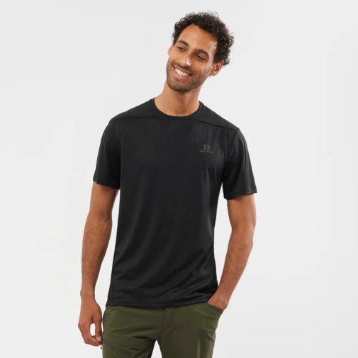 Salomon Outline Short Sleeve Men's T-Shirts Black | 569-MPGRSZ