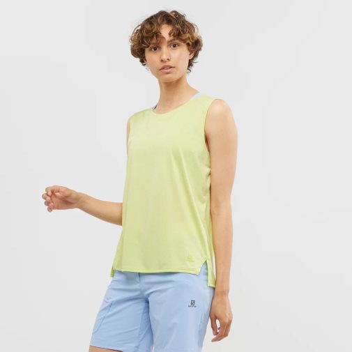 Salomon Outline Summer Women's Tanks Lemon | 085-VOQUFK