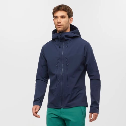 Salomon Outpeak Softshell Full Zip Men's Jackets Navy | 492-XOWJRF