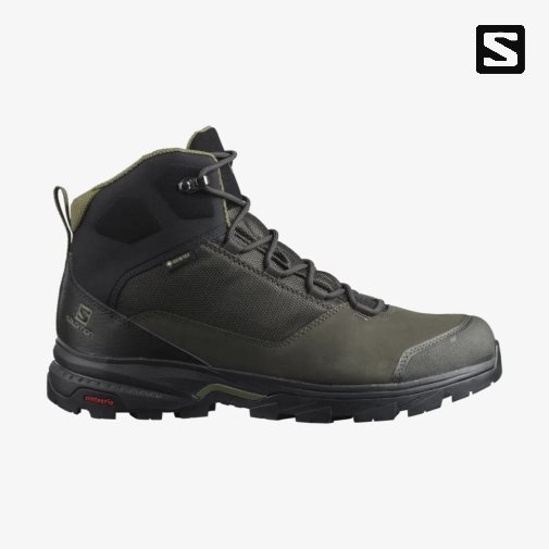 Salomon Outward GTX Men's Hiking Boots Olive | 964-HTAEBL