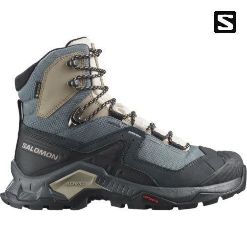 Salomon Quest Element GTX Women's Hiking Boots Grey / Black / Khaki | 054-NCKQPW