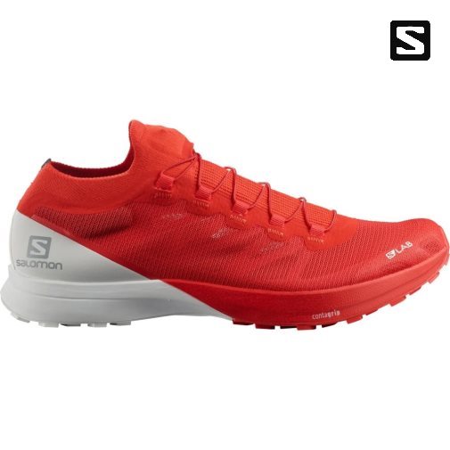 Salomon S/Lab Sense 8 Men's Trail Running Shoes Red / White | 708-OFZMXH