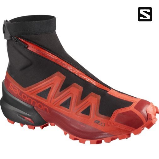 Salomon Snowspike CSWP Women's Trail Running Shoes Black / Red | 374-XDAZEI