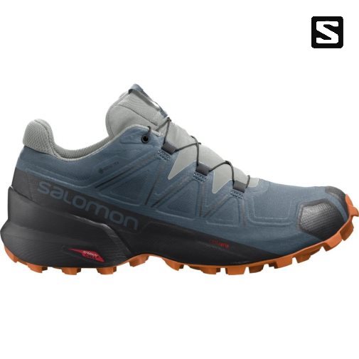 Salomon Speedcross 5 GTX Men's Trail Running Shoes Blue | 452-FNXLOR