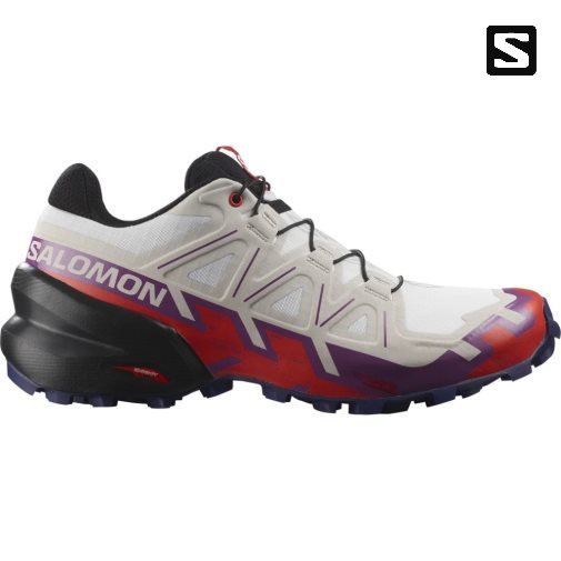 Salomon Speedcross 6 Women's Trail Running Shoes White / Red | 162-CHRBOL