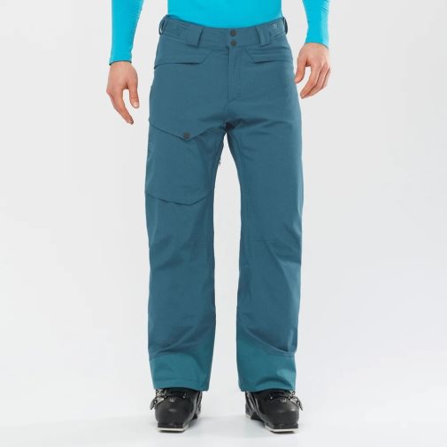 Salomon Untracked Men's Ski Pants Turquoise | 075-GJVHSF