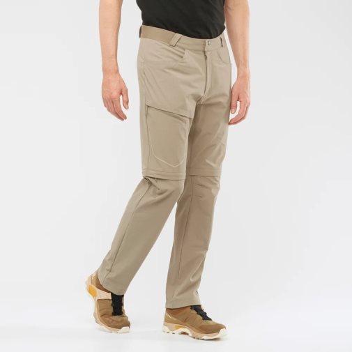 Salomon Wayfarer Zip Off Men's Sport Pants Khaki | 463-GIWCJX