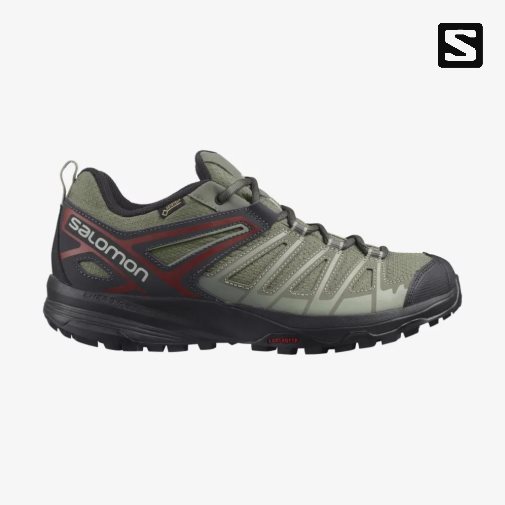 Salomon X Crest GTX Men's Hiking Shoes Olive | 597-DSQXZV