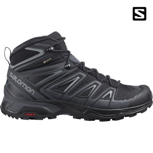 Salomon X Ultra 3 Mid GTX Men's Hiking Boots Black | 692-OLVHMX