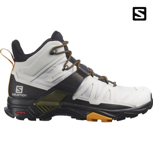 Salomon X Ultra 4 Mid GTX Men's Hiking Boots White / Black | 045-CXQWGM