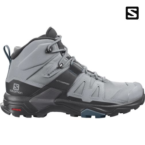 Salomon X Ultra 4 Mid GTX Women's Hiking Boots Light Grey / Black | 798-CRYVPI