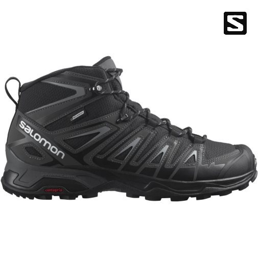 Salomon X Ultra Pioneer Mid CSWP Men's Hiking Boots Black | 634-GCPODL