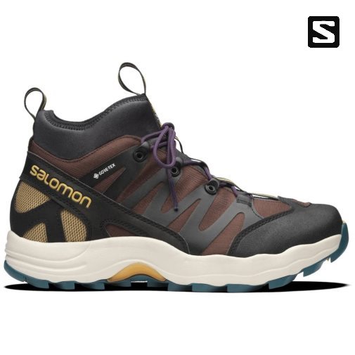 Salomon Xa Pro 1 Mid GTX Women's Sneakers Black / Chocolate / Turquoise | 056-ZSWAHP