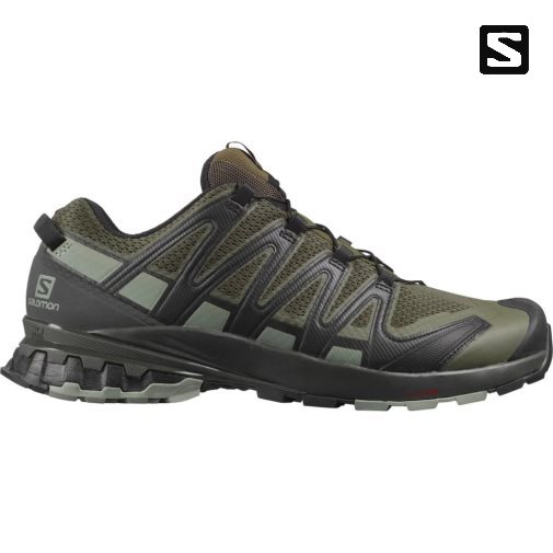 Salomon Xa Pro 3d V8 Wide Men's Trail Running Shoes Olive | 623-NDILJS